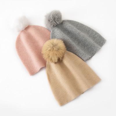 Cashmere Autumn and Winter New Women's High End Solid Color Corrugated Fur Ball Thickened Warm Fashion Knitted Casual Hat