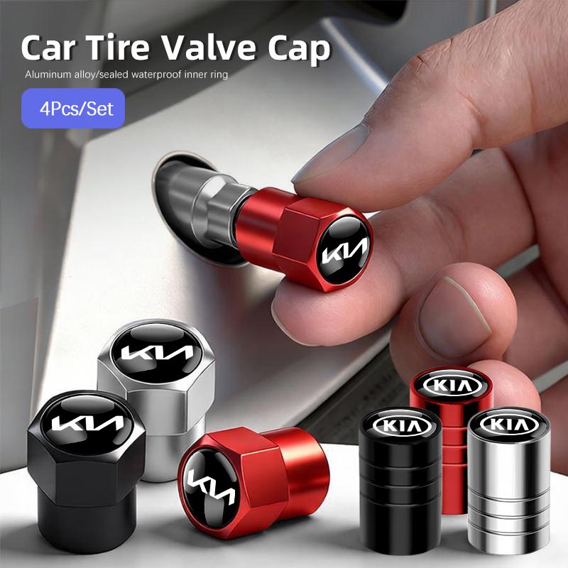 4pcs Car Tire Valve Caps Anti Rust Dustproof Covers For KIA Sportage Seltos Sorento K3 K4 Soul Carnival EV6 EV9 Carnival K5 EV5