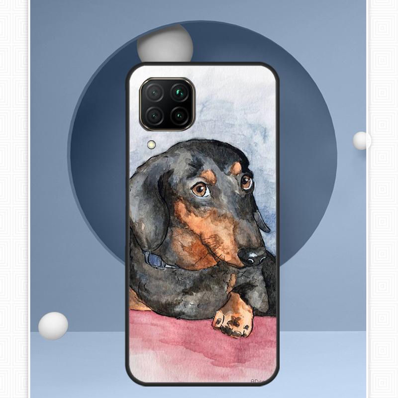 Cartoon Dackel Würstchenhund Für Huawei Nova 12i 12s 11i 8i Y91 Y60 Y70 Y72 Y90 Y61 9 10 SE P20 P40 Lite P30 P60 Pro Hülle