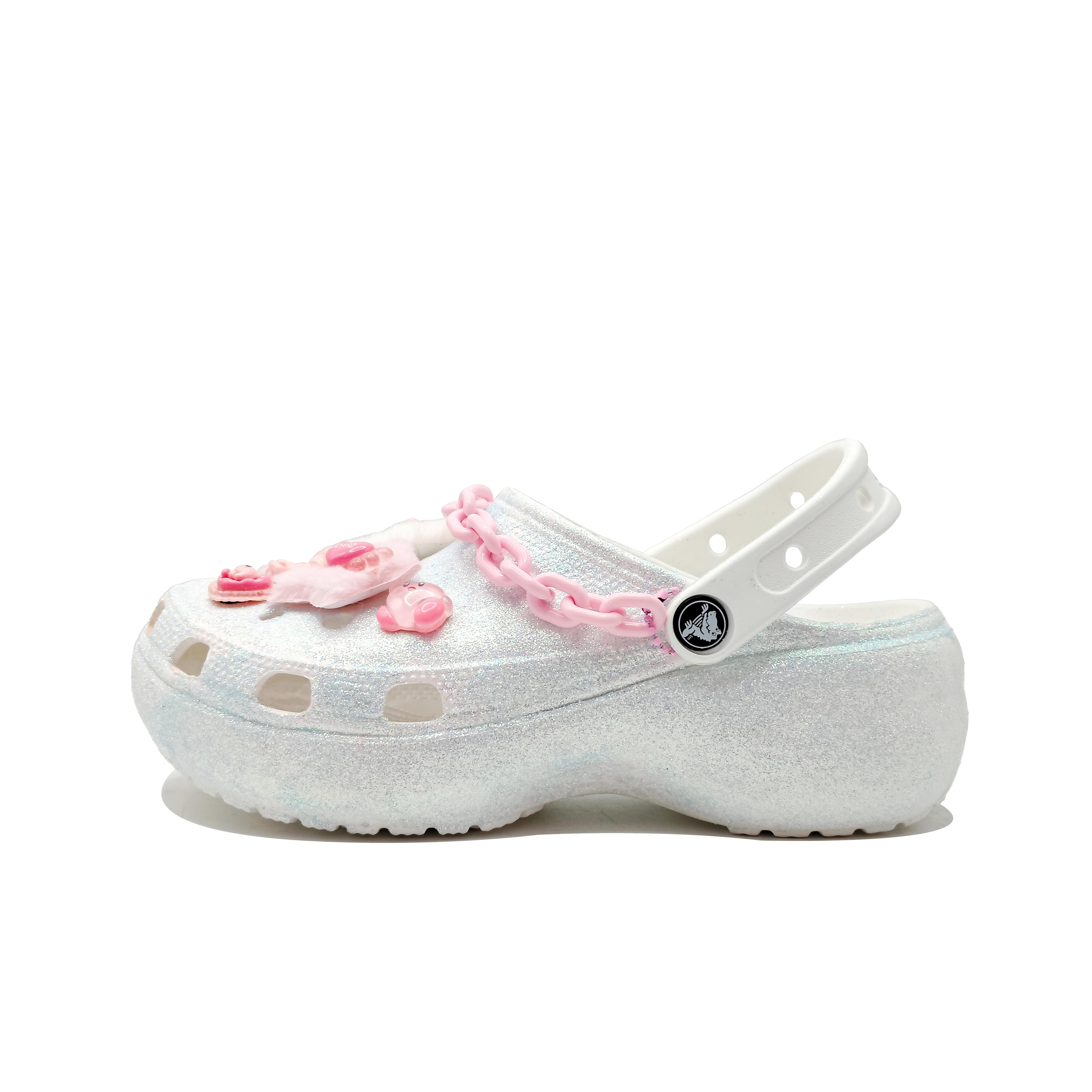 

Crocs Classic Platform Clog EVA Мода Индивидуальность Простые Классические Универсальные Дырочные Туфли Унисекс Белые 34-35 белый