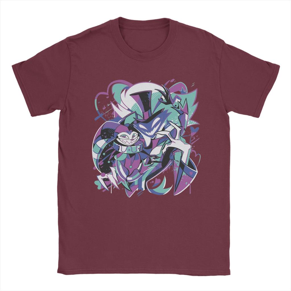 Men's T-Shirt Fizzarolli Fizzamodeous Summer Splatter Hazbins Hotels Cotton Tee Shirt Short Sleeve  T Shirts Crewneck Clothing
