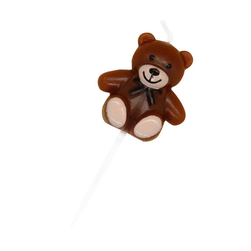 Ins Cartoon Teddy Bear Cute 1 Bear Birthday Candle Children's Party Decoration Cake Bear Candle