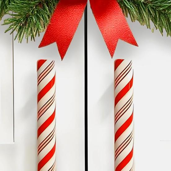 2/8/16 Peças Capas para Ferragens Decorativas Capas para Puxadores de Armário de Natal Peppermint Vermelho Elásticas