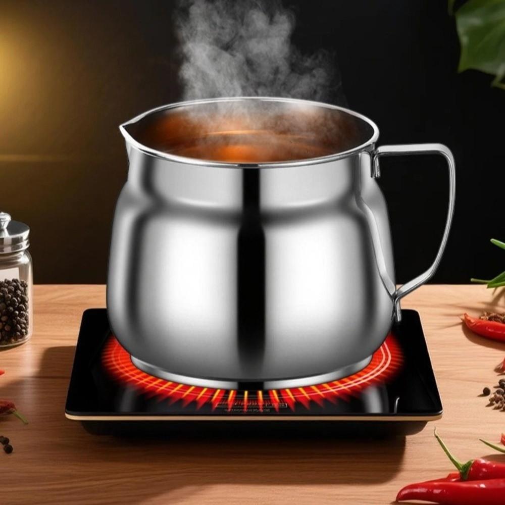 with Strainer Filter Oil Pitcher 1.5/2L Oil Filtering Pot Stainless Steel Oil Kettle  Restaurant