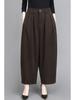 Women's Retro High Waist Elastic Lantern Pants - Temperament Slimming Casual Dad Trousers