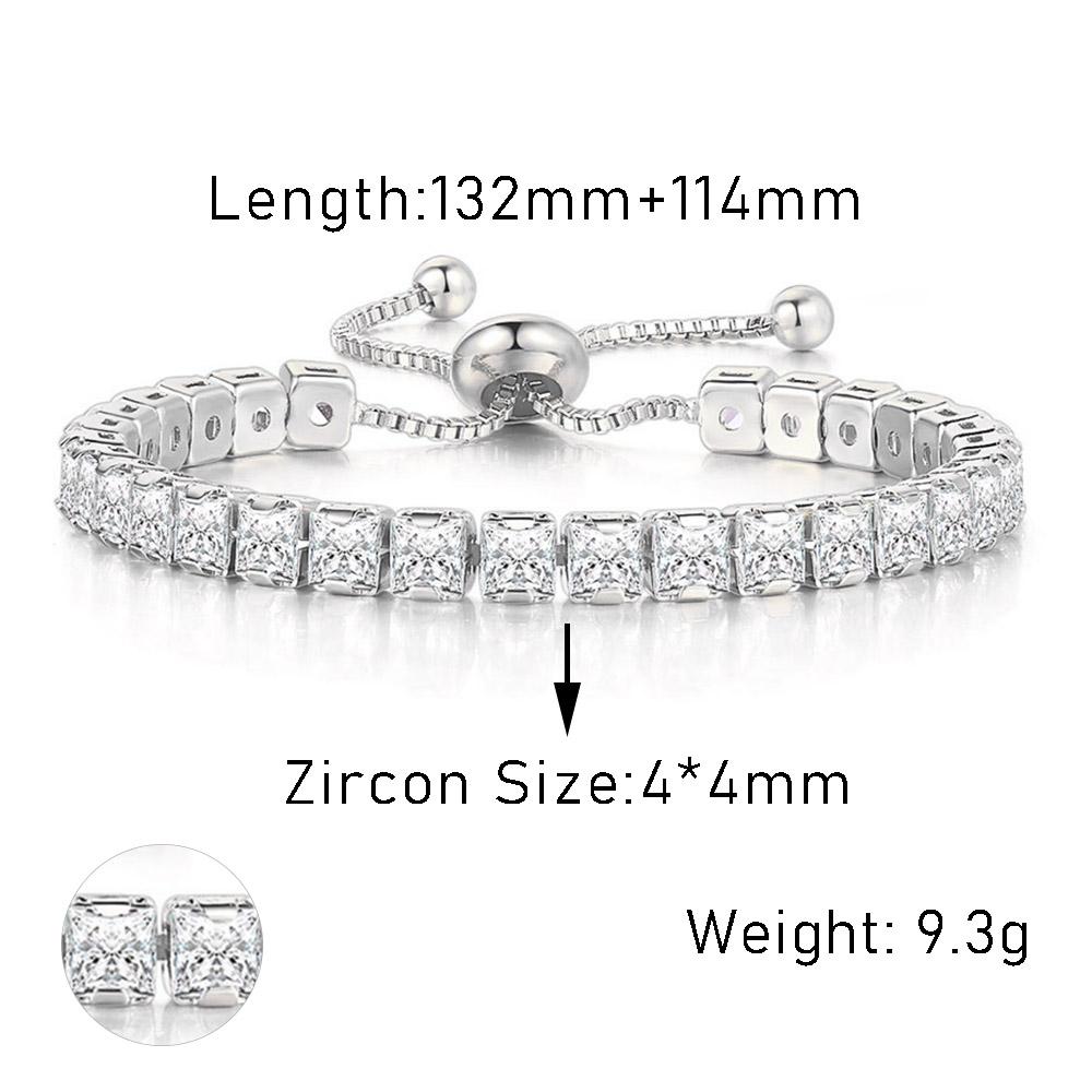 Adjustable Various Size Tennis Bracelet For Women Geometric Clear Zircon Wedding Party Jewellry Items DZH007
