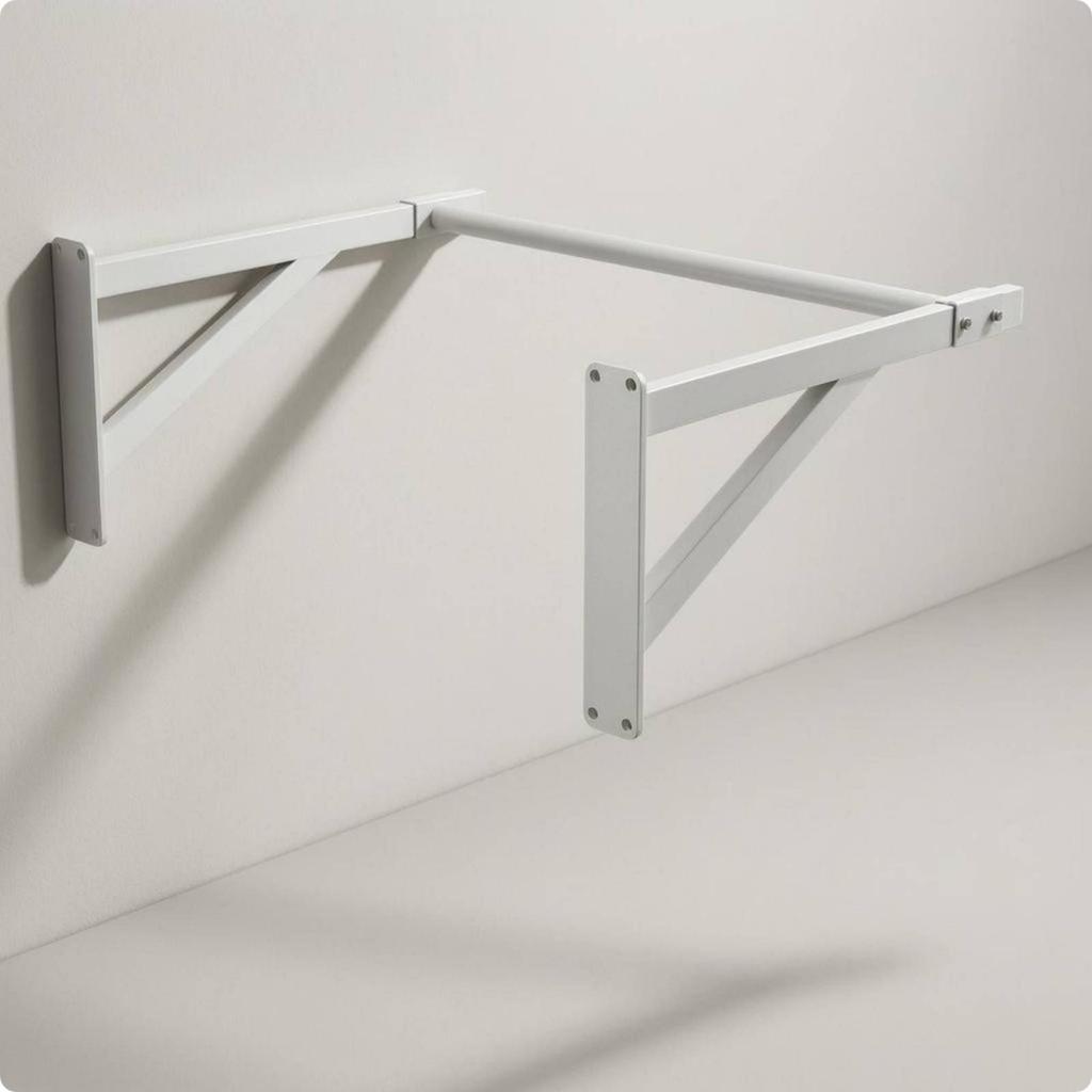 WallMounted Pullup Bar Triangular Support Arms Metal Welded Bracket Fitness Equipment for