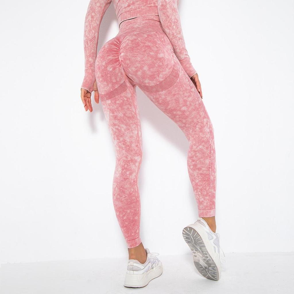 Seamless Frosted Yoga Set: Long Sleeve & High Waist Pants for Women