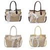 Grass Weave Bucket Bag For Women Summer Casual Handheld With Zipper Closure