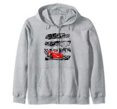 Disney Pixar Cars 2 Lightning McQueen Antik-Panel Zip-Hoodie