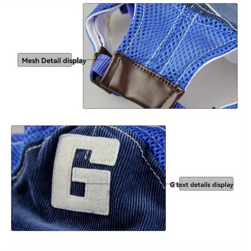Verstellbarer Haustier-Outdoor-Sonnenschutz – G-Design Netz-Baseballkappe für kleine/mittlere/große Hunde & Katzen, Druckknopfverschluss