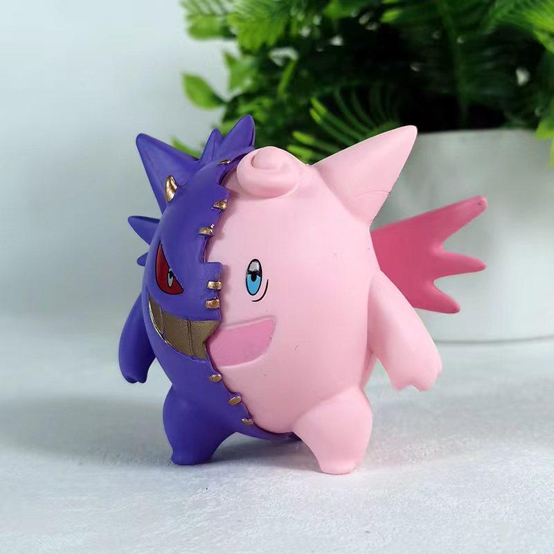In Stock Pokmon Gengar & Clefairy Anime Figure Trendy Toy Decoration, Anime-Style Tabletop Ornament For Desk Setup Gift
