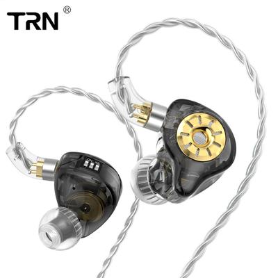 TRN ST1 Pro Upgraded In-ear Headphones HIFI Hoop Iron Headphones Adjustable Wire-controlled Headphones with Microphone