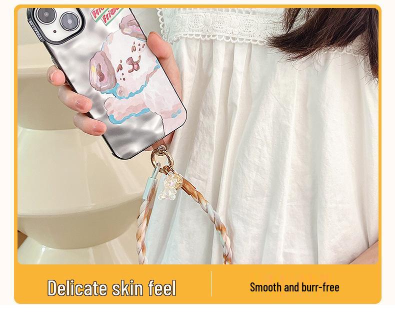 Laccetto da polso originale in silicone con orso luminoso - Catena per telefono anti-smarrimento con anello morbido