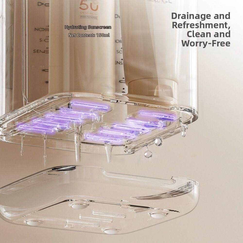 Drainage Bathroom Grid Storage Rack Punch Free Toothbrush Storage Shelves  Bathroom Organizer