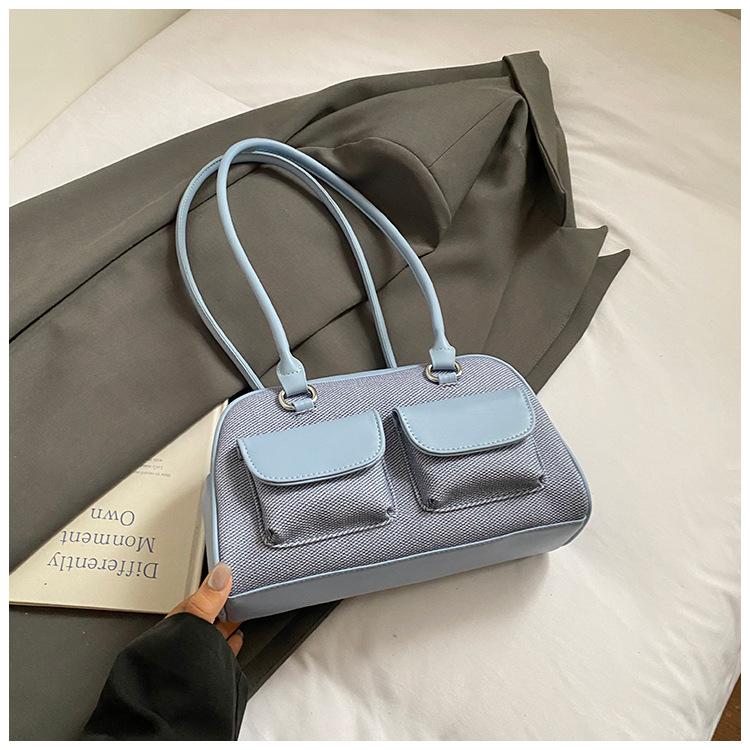 

Премиальная сумка-тоут женская новая нишевая текстура модная универсальная сумка через плечо сумка-подушка no pendant синий