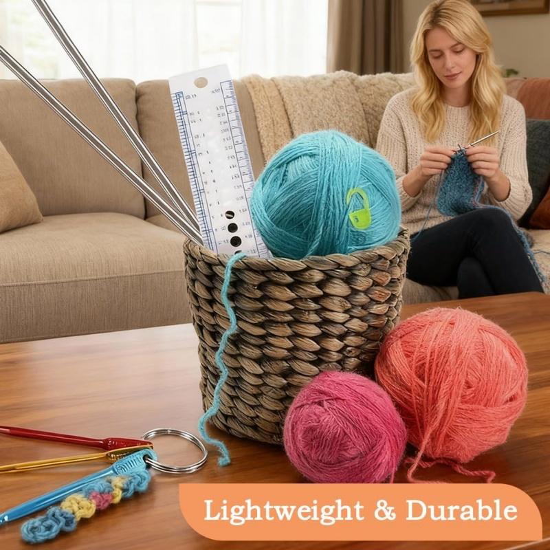 35Pcs Double Pointed Knitting Needles Set, Short 20cm Metal Double Ended Knitting Needles for Beginner, Sock Knitting Pins Set