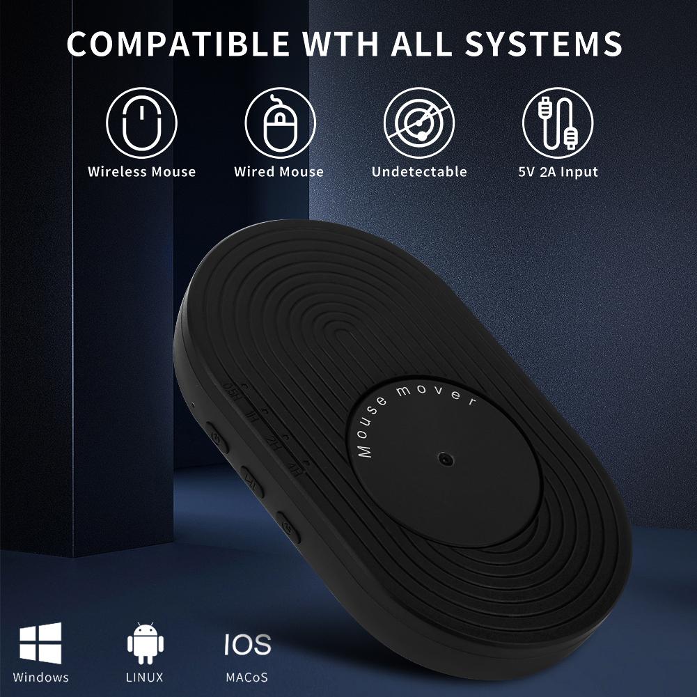 Mouse Jiggler Mouse Wiggler Shaker Drive Free Undetectable Moves Mouse Automatically USB C Cable Keep Computer/Laptop Awake