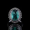 Color Treasure Red And Blue Zircon High-End Ring Slightly Inlaid With Diamonds Emerald Ring Jewelry