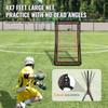 Lacrosse Rebounder for Backyard, 4x7 Ft Volleyball Bounce Back Net, Pitchback Throwback Baseball Softball Return Training Screen, Adjustable Angle