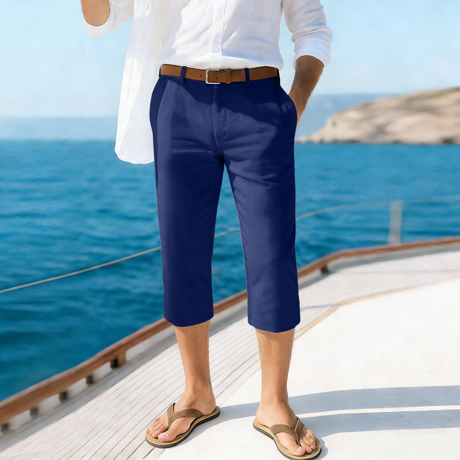 Мужские спортивно-повседневные укороченные прямые брюки XXXL