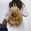 Animal Capybara Shoulder Bag School Bag Cartoon Backpack Portable Capybara Plush Backpack  Outdoor