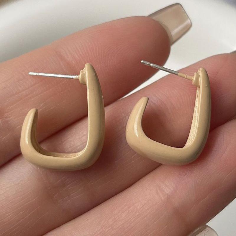 Acrylic Hollow Square Drop Earrings for Women Party Elegant Statement Jewelry Trendy Beige Brown Geometry Dangle Earrings Gift
