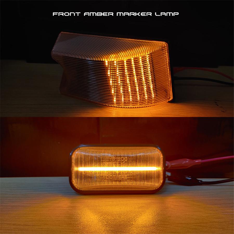 For Hummer H2 2003-2009 Smoked LED Top Roof Cab Marker Light + Front Rear LED Side Marker Light Signal Lamp 14pcs/set