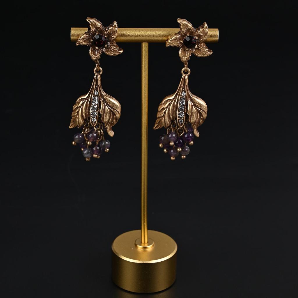 Amethyst Tassel Multi-Layer Necklace & Earring Set