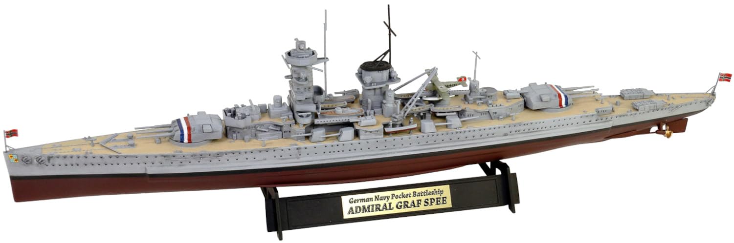 

Pit Road Серия Skywave Немецкий броненосец Адмирал Граф Шпее 1937 с флагштоком и табличкой с названием корабля Фототравление Пластиковая модель W268NH 1/700 Флаг,