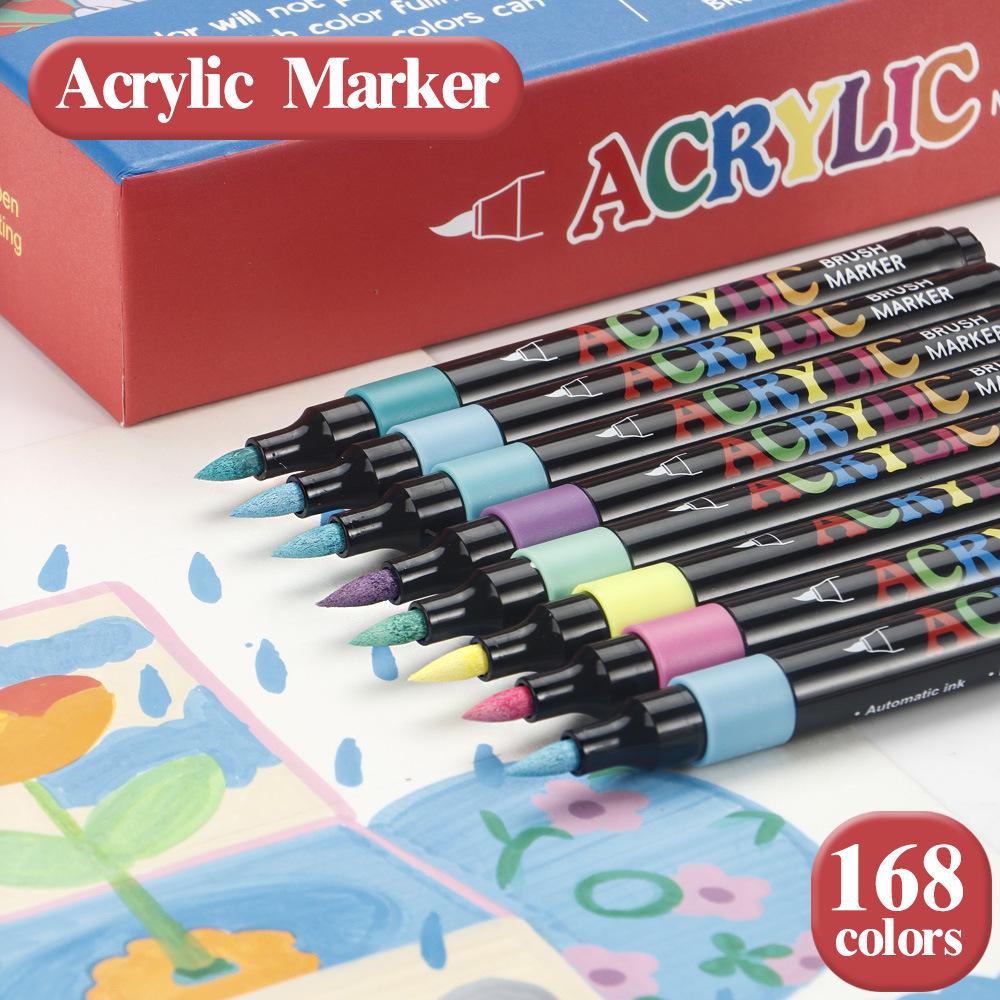 168-Color Acrylic Marker Set for Students: Doodling and Drawing Pens for Kids