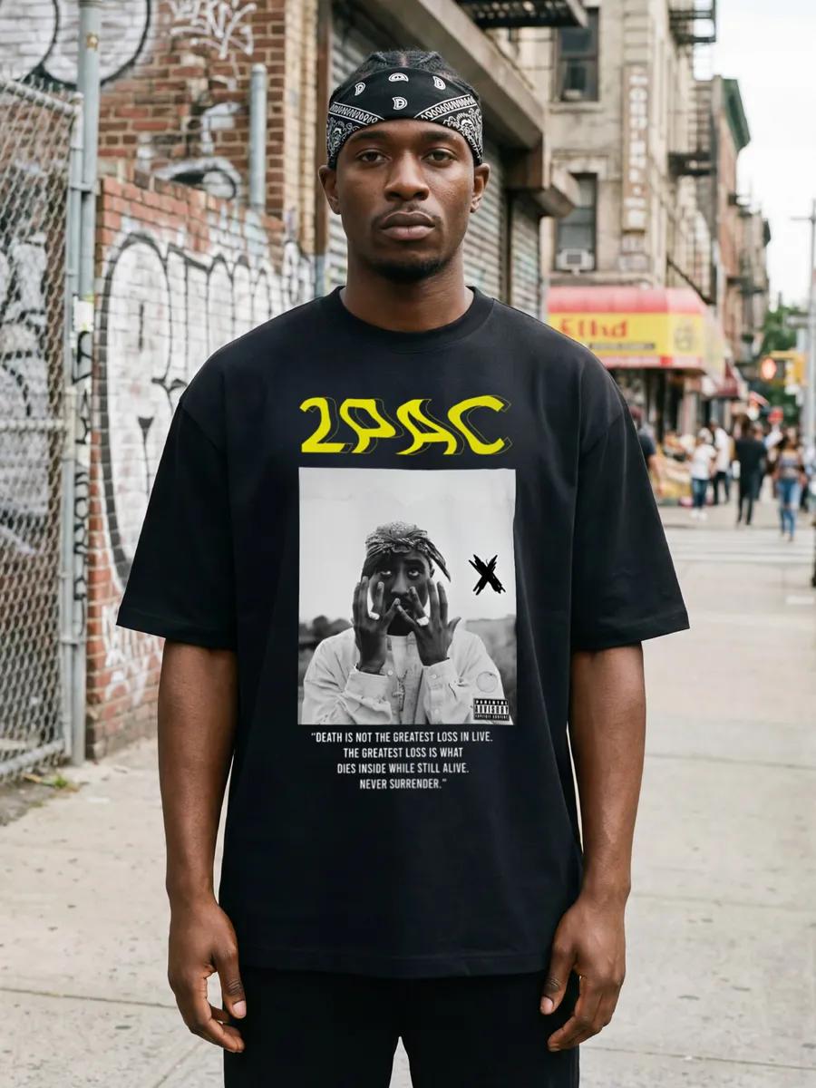 

Oversized Thick T-shirt with Tupac Rapper print S