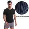 Men's Silver-Coated PU Sauna Suit: Body Shaper Sweat-Inducing Tight-Fit Short-Sleeve Vest for Abdomen Control.
