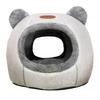 Cute Cat Cave Bed Cozy Pet Bed with Bear Ears Non-Slip Bottom Winter Cat Nest with Removable Washable Cushion for Indoor Cats Puppies