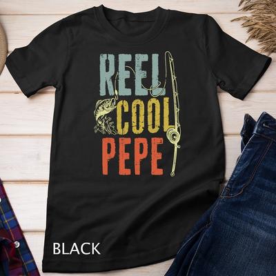 Pánské Retro Vintage Reel Cool Pepe Rybaření Den otců Děda Unisexové tričko