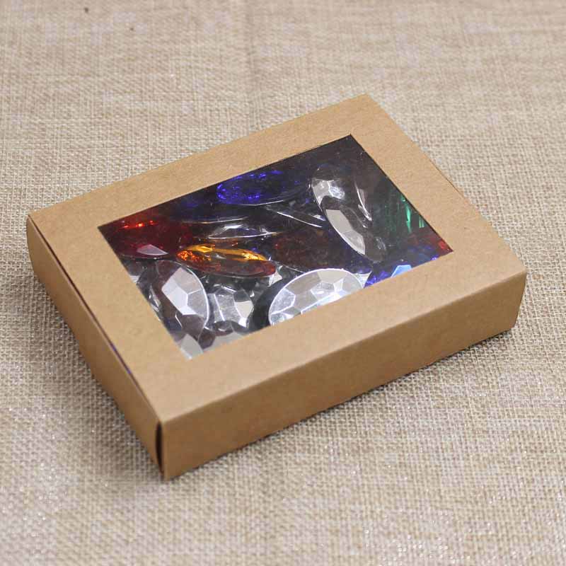 10pcs Kraft/beige/pink Gift Jewelry Package& Display Window Box DIY Slide Box for Wedding Favors/products Display Show