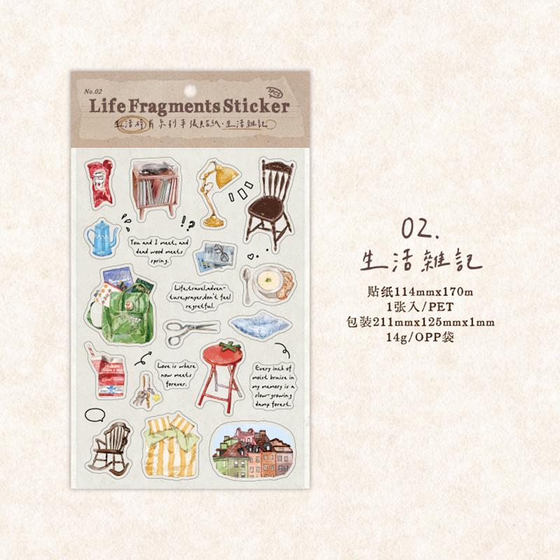 

1PC Life Fragments Series Ins Hand drawn Graffiti Plants Life Decoration PET Stickers DIY Diary Scrapbook Stickers