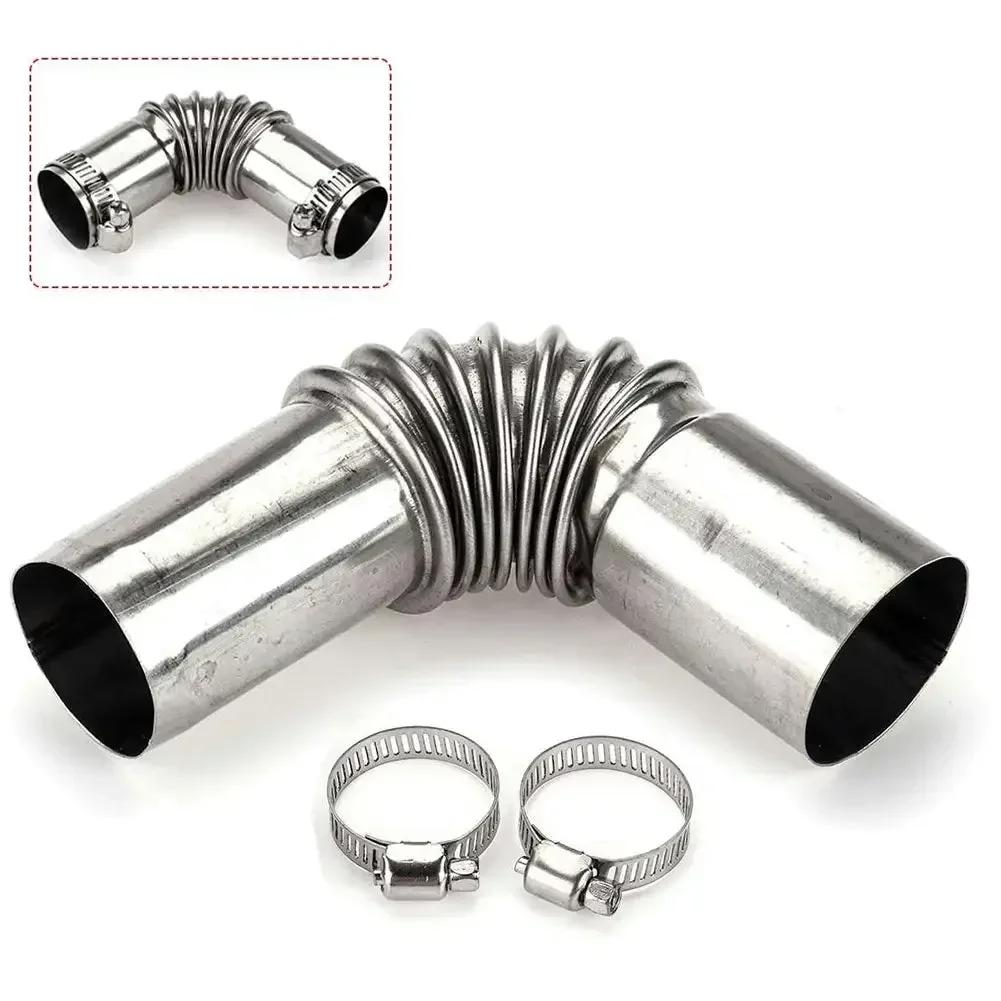 1/2PCS 25mm Elbow Air Diesel Parking Heater Exhaust Pipe Connector with Clamp for Webasto Diesel Boat Heater
