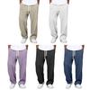 Herren Casual Baggy Hose Unifarbene Weite Hosen Lockerer Schnitt Kordelzug Taille Gerade Jogginghose für Sport Straße
