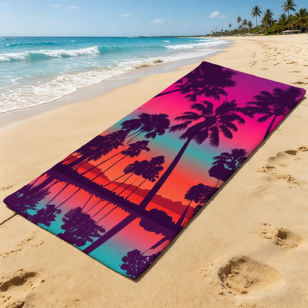 Towel For Outdoor Camping Beach Towel Super Coconut Tree Absorbent Quick-Drying Tropical Summer Towel