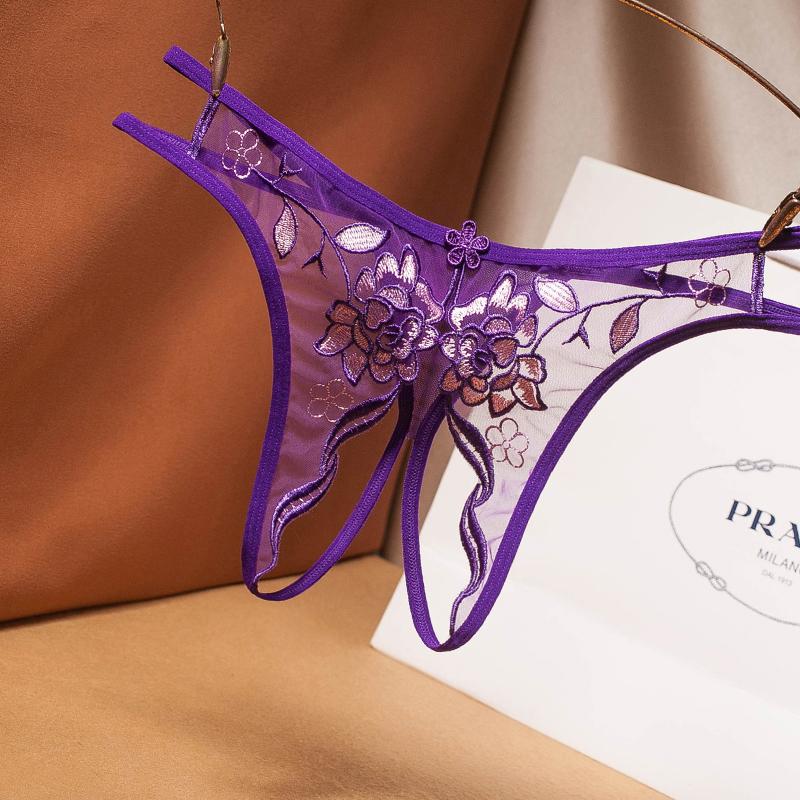 Women Thongs G Strings Crotchless Bandage Underwear Panties Sexy Calcinha Tanga Briefs Embroidered Panties