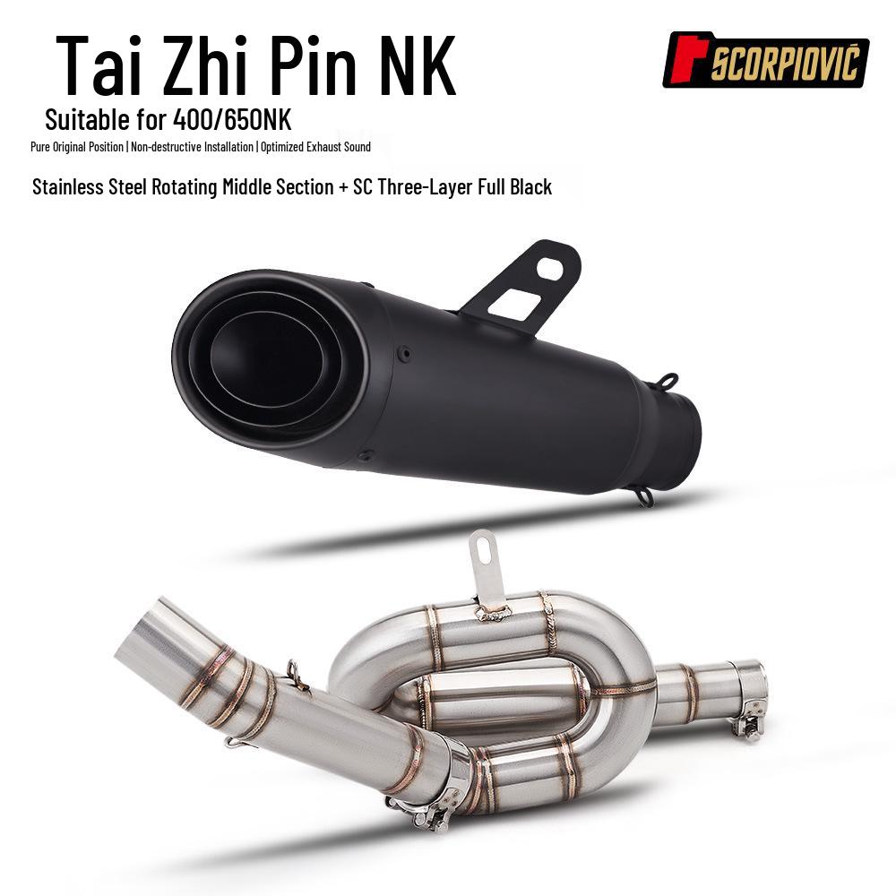 CFMOTO 650NK/400NK Mid-Pipe Resonator Tailpipe Muffler for Motorcycle Modification