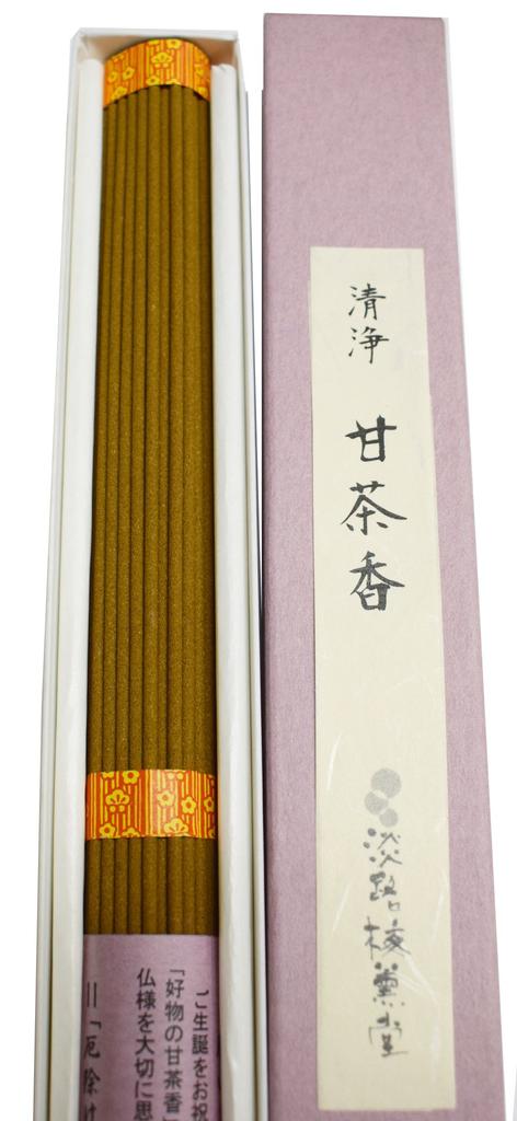 Awaji Baikundou Long Incense Pure Sweet Tea Buddhist One Round 70 For Buddhist Memorial Temple One Sticks, Fragrance, Treat, Bundle, 31cm, Stripe,