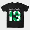 Men Black Print T-shirt 'Lucky Number 13' Awesome Lucky Number Gift No-Cut Transfer Paper Print Cotton Tshirt