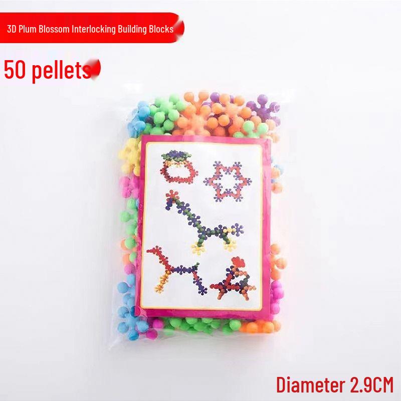 3D Snowflake Building Blocks - Children s Educational Rotating Puzzle Toys