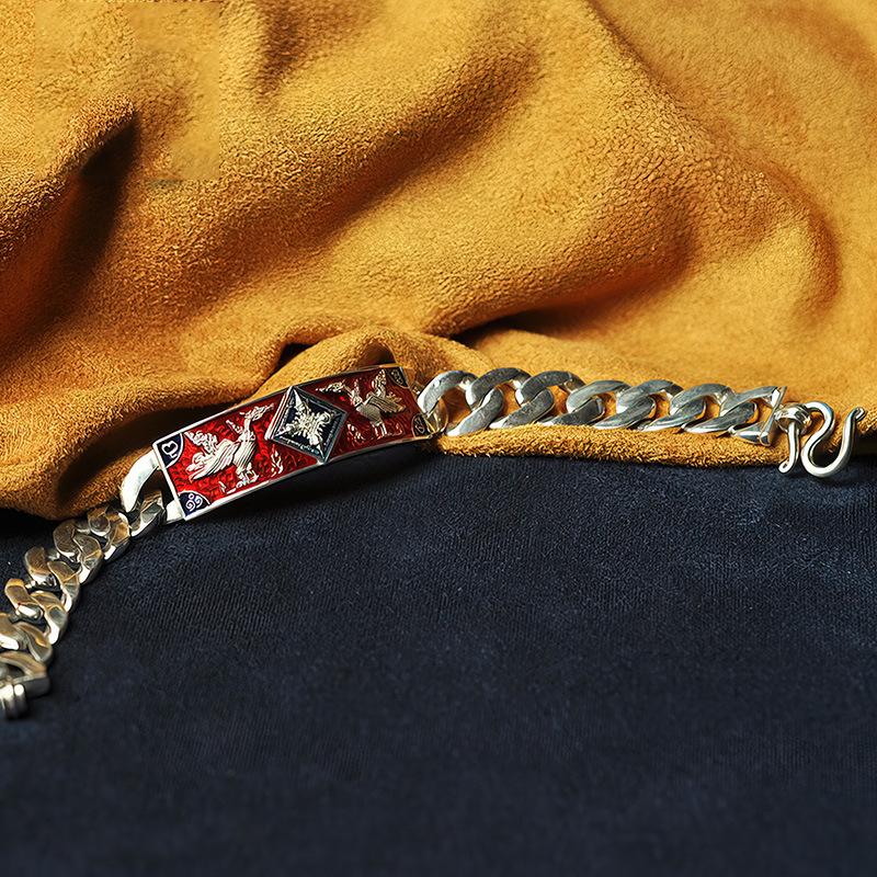 New Taiji Thailand Longpo Chan Nan Four Sided Buddha Hand Brand Bracelet Enamel
