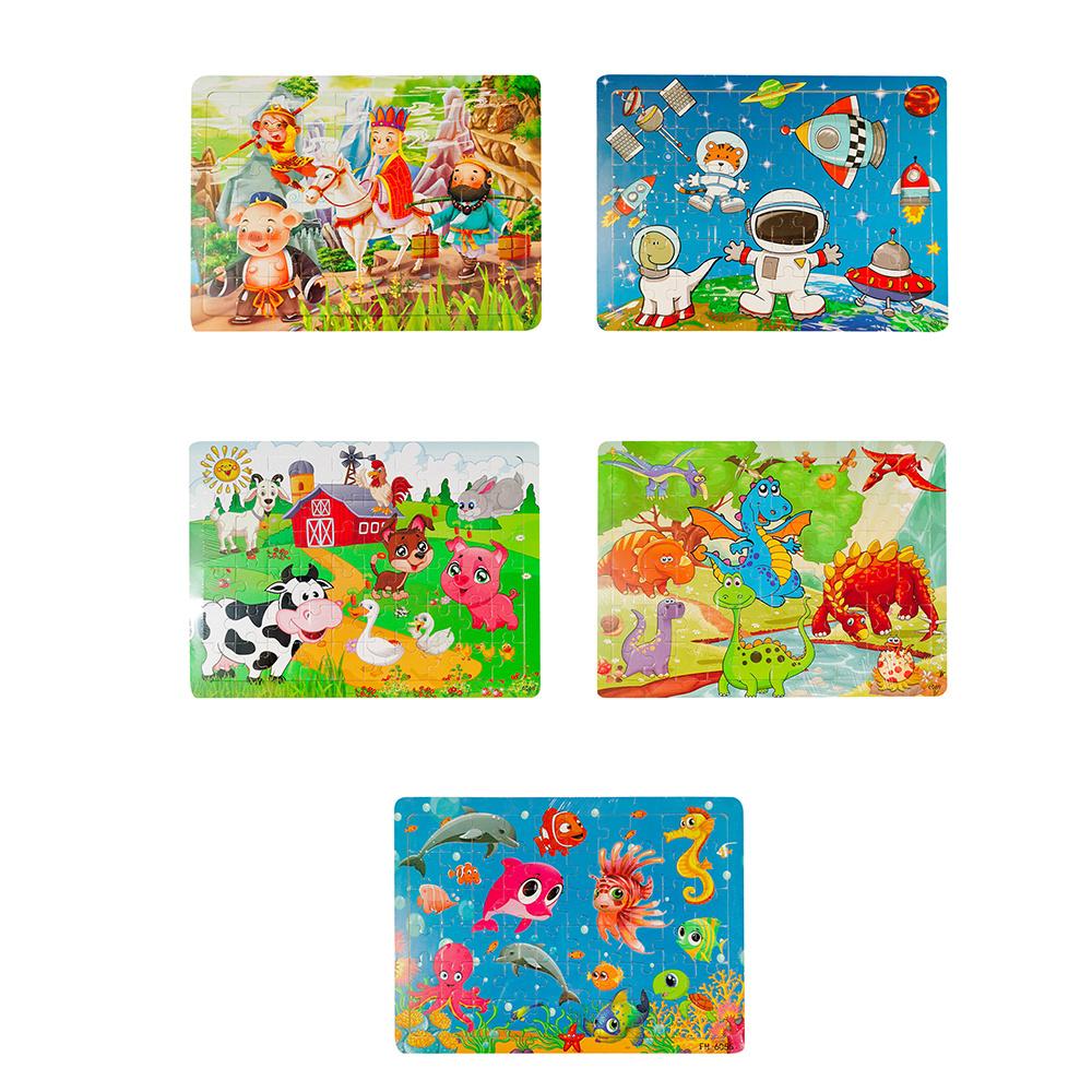 Kids Wooden Cartoon Cognitive Puzzle Baby Colorful Educational Toy For Toddler