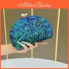 Handbag Pearl Embellished Clutch With Shell Appearance Design For Evening Party Dress
