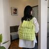 Down Pleated Backpack Women's Bag Cross-border Cloud New Large-capacity Simple Plaid Puff