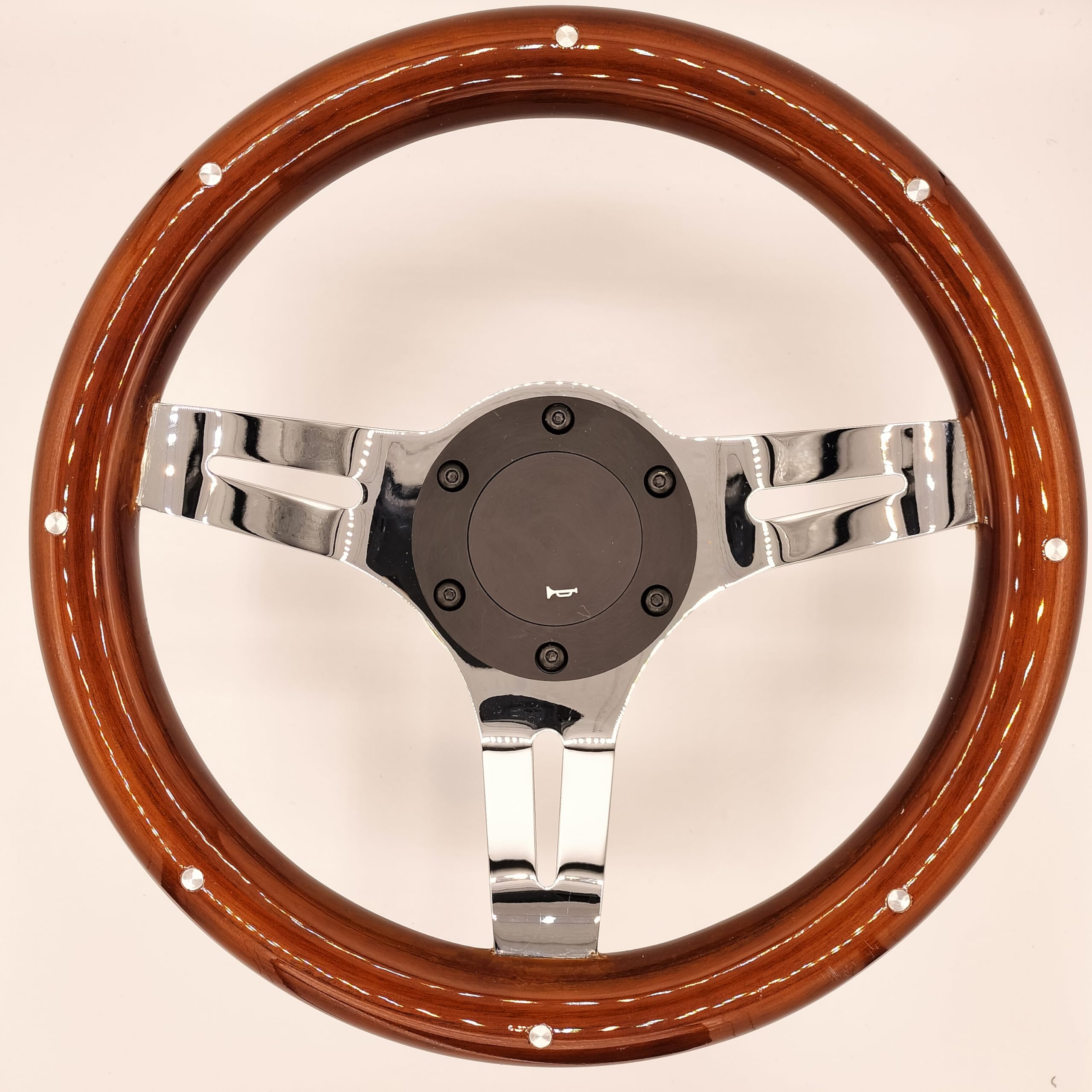 

290mm Small Diameter Steering 29mm for Classic Miniature Kei Aftermarket Steering Wheel Wheel, Wood, Diameter, 29, Cars, Cars, (Silver Pierced)